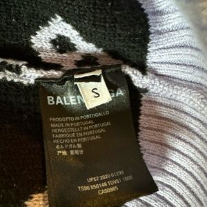 Balenciaga Women’s Purple Allover Logo Sweater